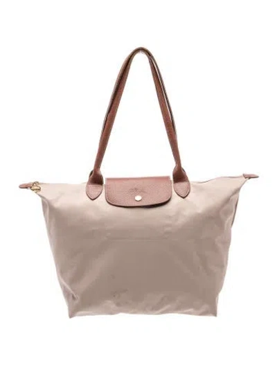 Pre-owned Longchamp Nylon Hobo In Pink