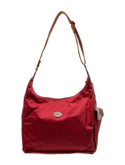 Pre-owned Longchamp Nylon Hobo In Red