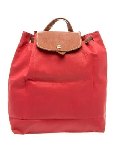 Pre-owned Longchamp Nylon Le Pilage In Red
