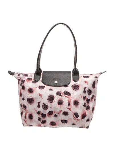 Pre-owned Longchamp Nylon Le Pliage Anemone In Pink