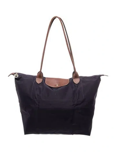 Pre-owned Longchamp Nylon Le Pliage In Blue
