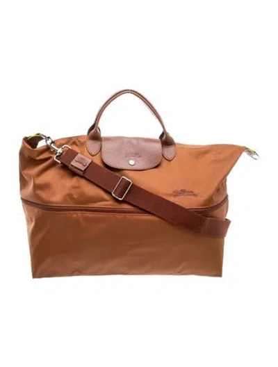 Pre-owned Longchamp Nylon Le Pliage In Brown