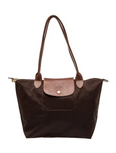 Pre-owned Longchamp Nylon Le Pliage In Brown
