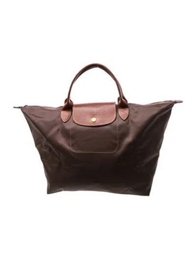 Pre-owned Longchamp Nylon Le Pliage Medium In Brown