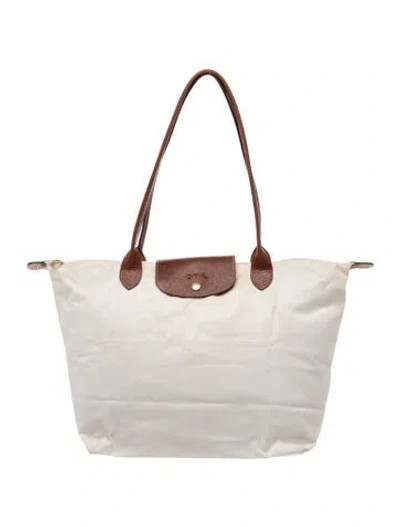 Pre-owned Longchamp Nylon Le Pliage In Neutrals