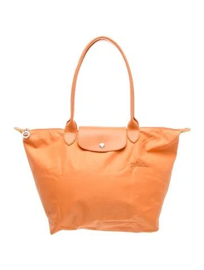 Pre-owned Longchamp Nylon Le Pliage In Orange