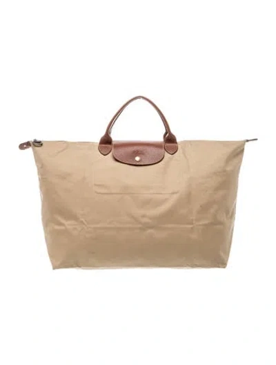 Pre-owned Longchamp Nylon Le Pliage Original Medium In Neutral