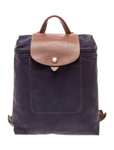 Pre-owned Longchamp Nylon Le Pliage In Purple