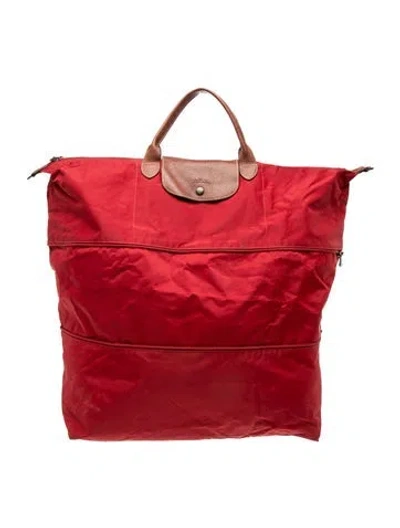 Pre-owned Longchamp Nylon Le Pliage In Red