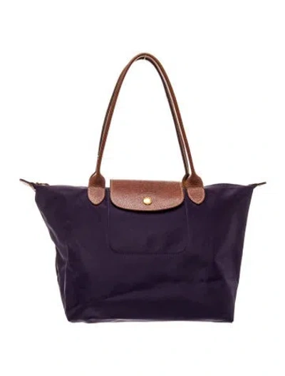Pre-owned Longchamp Nylon Le Pliage Shopper In Purple