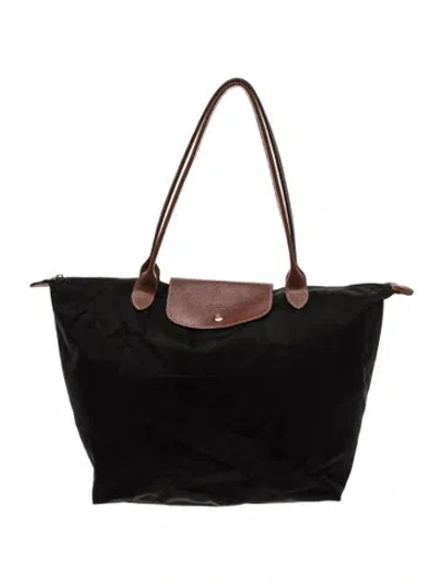 Pre-owned Longchamp Nylon Le Pliage Shopping In Black