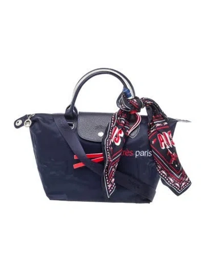 Pre-owned Longchamp Nylon Le Pliage Shopping In Blue