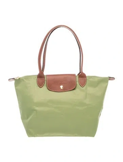 Pre-owned Longchamp Nylon Le Pliage Shopping In Green