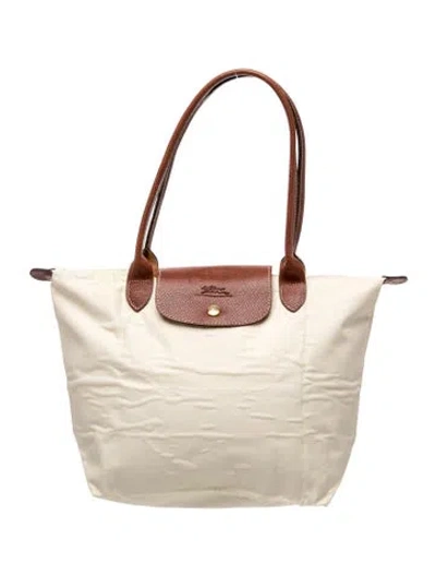 Pre-owned Longchamp Nylon Le Pliage Shopping In Neutrals