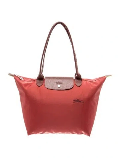 Pre-owned Longchamp Nylon Le Pliage "shopping" In Red