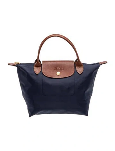 Pre-owned Longchamp Nylon Le Pliage Small In Blue