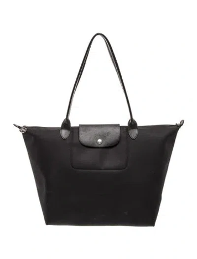 Pre-owned Longchamp Nylon Le Pliage Tote In Black