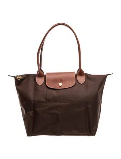 Pre-owned Longchamp Nylon Le Pliage Tote In Brown