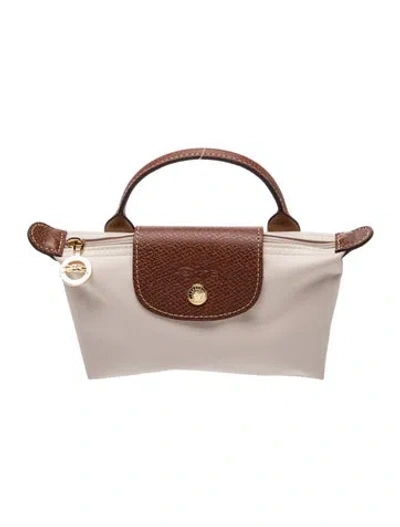 Pre-owned Longchamp Nylon Le Pliage Xs In Brown/neutrals