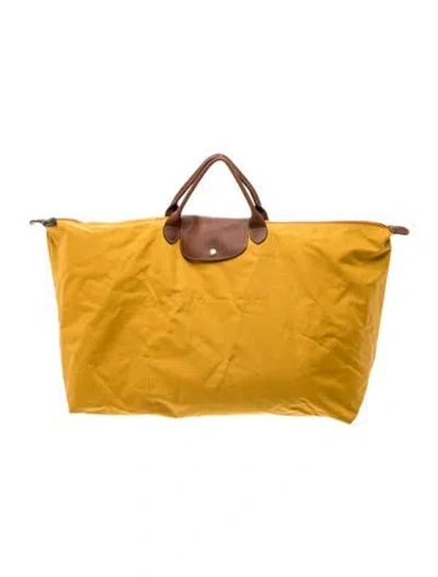 Pre-owned Longchamp Nylon Le Pliage In Yellow