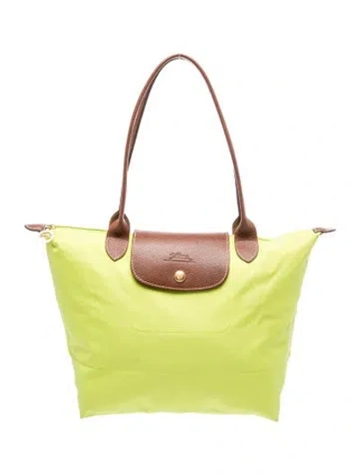 Pre-owned Longchamp Nylon Le Pliage In Yellow