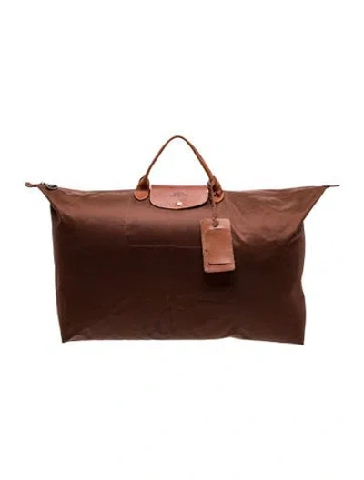 Pre-owned Longchamp Nylon Les Pliages Xl In Brown
