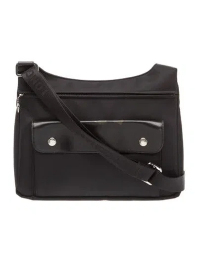Pre-owned Longchamp Nylon Messenger Bag In Black