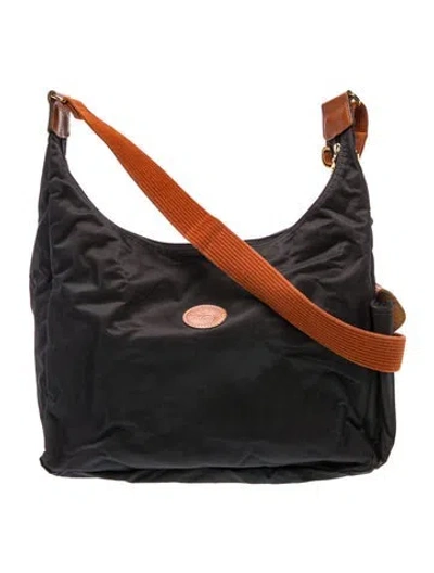 Pre-owned Longchamp Nylon Messenger Bag In Black