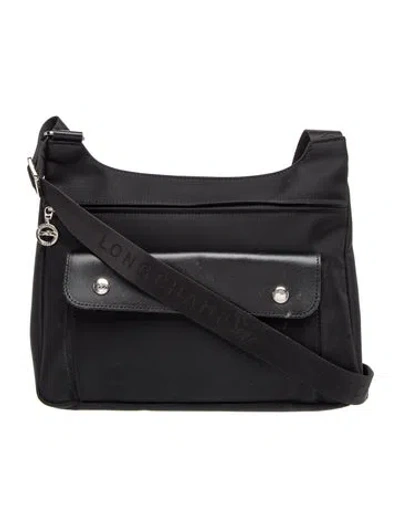 Pre-owned Longchamp Nylon Messenger Bag In Black