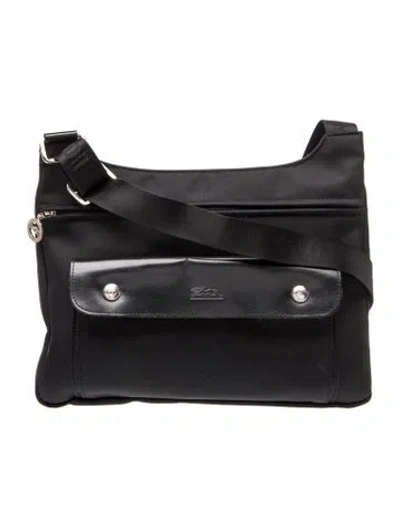 Pre-owned Longchamp Nylon Messenger Bag In Black