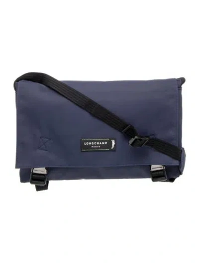 Pre-owned Longchamp Nylon Messenger Bag In Blue