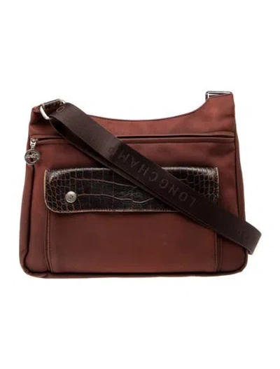 Pre-owned Longchamp Nylon Messenger Bag In Brown