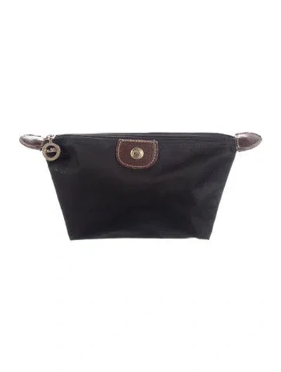 Pre-owned Longchamp Nylon Pouch In Black