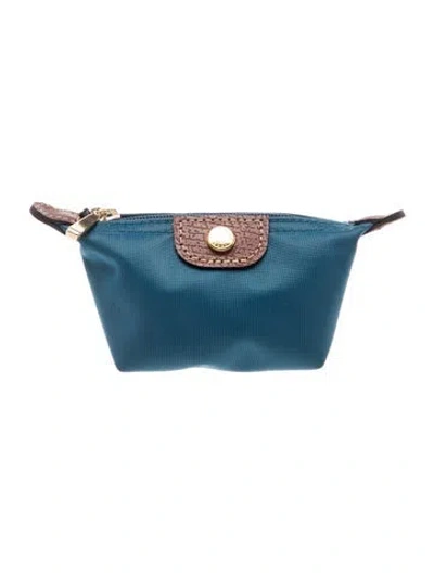 Pre-owned Longchamp Nylon Pouch In Blue