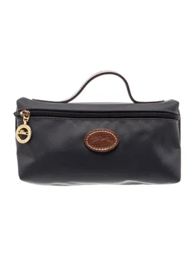 Pre-owned Longchamp Nylon Pouch In Grey