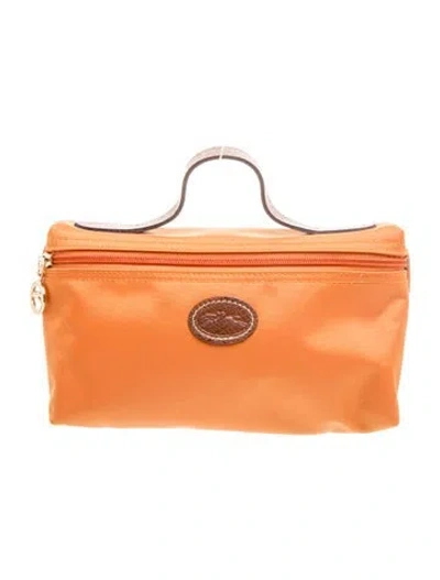 Pre-owned Longchamp Nylon Pouch In Orange