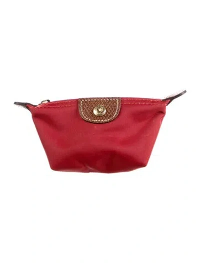 Pre-owned Longchamp Nylon Pouch In Red
