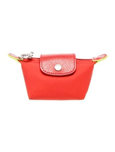 Pre-owned Longchamp Nylon Pouch In Red