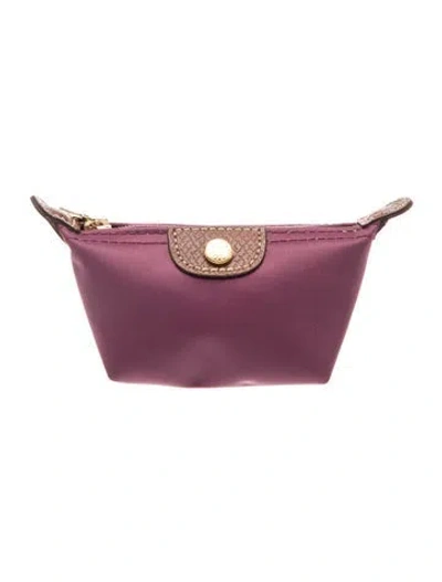 Pre-owned Longchamp Nylon Pouch W/ Tags In Purple