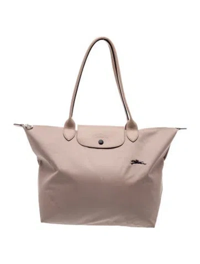 Pre-owned Longchamp Nylon Shopping In Brown