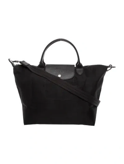 Pre-owned Longchamp Nylon Shoulder Bag In Black