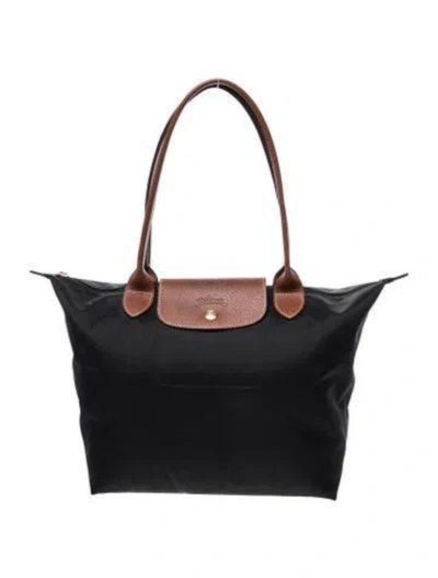 Pre-owned Longchamp Nylon Shoulder Bag In Black