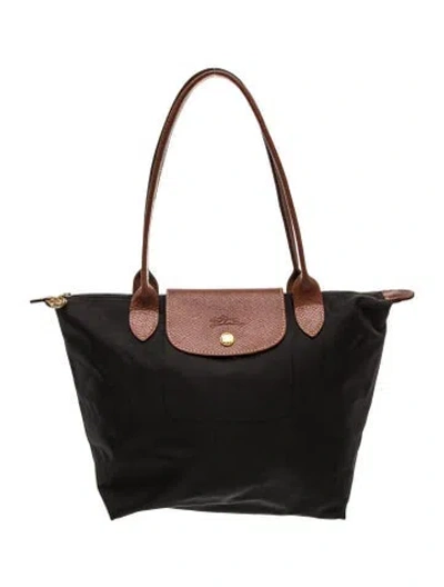 Pre-owned Longchamp Nylon Shoulder Bag In Black