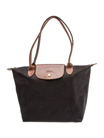 Pre-owned Longchamp Nylon Shoulder Bag In Black