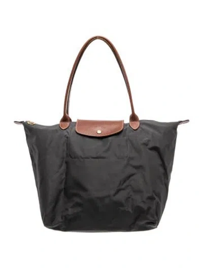Pre-owned Longchamp Nylon Shoulder Bag In Black