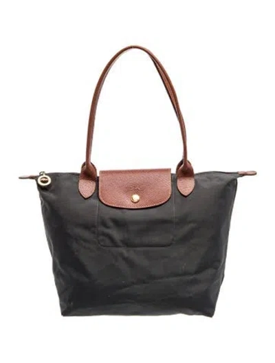 Pre-owned Longchamp Nylon Shoulder Bag In Black