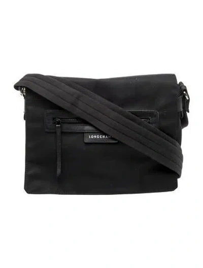 Pre-owned Longchamp Nylon Shoulder Bag In Black