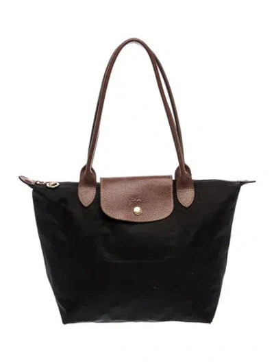 Pre-owned Longchamp Nylon Shoulder Bag In Black