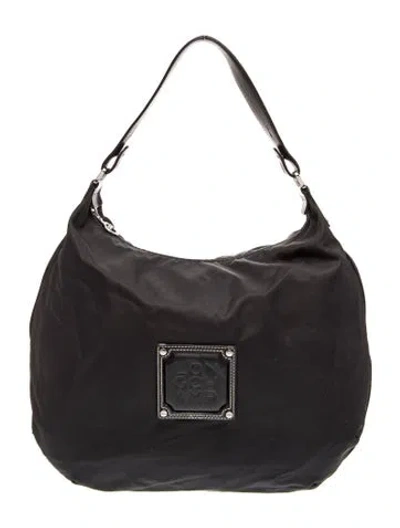 Pre-owned Longchamp Nylon Shoulder Bag In Black