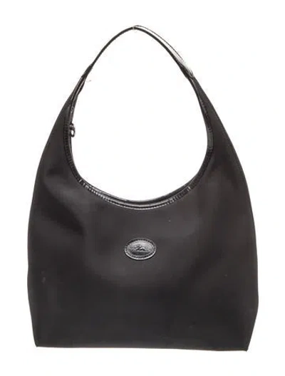 Pre-owned Longchamp Nylon Shoulder Bag In Black